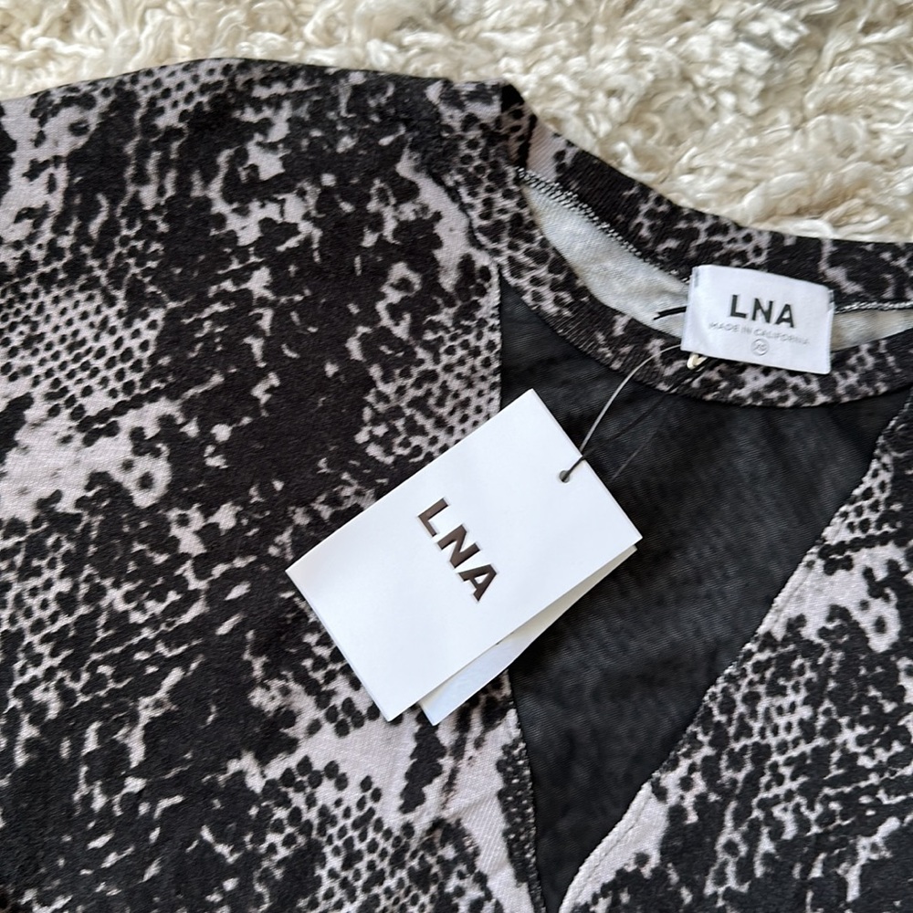 LNA Orion Snakeskin Mesh Long Sleeve Top NWT - Picture 5 of 5